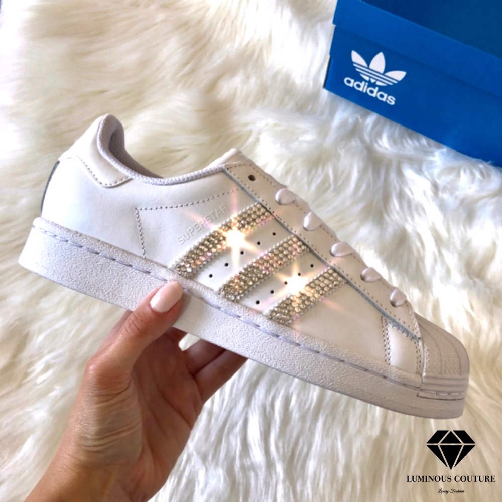 Swarovski® Adidas Superstar Shoes In Triple White